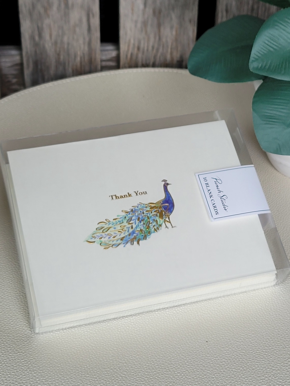 Peacock Punch Studio Blue, Gold & Teal Thank You Cards